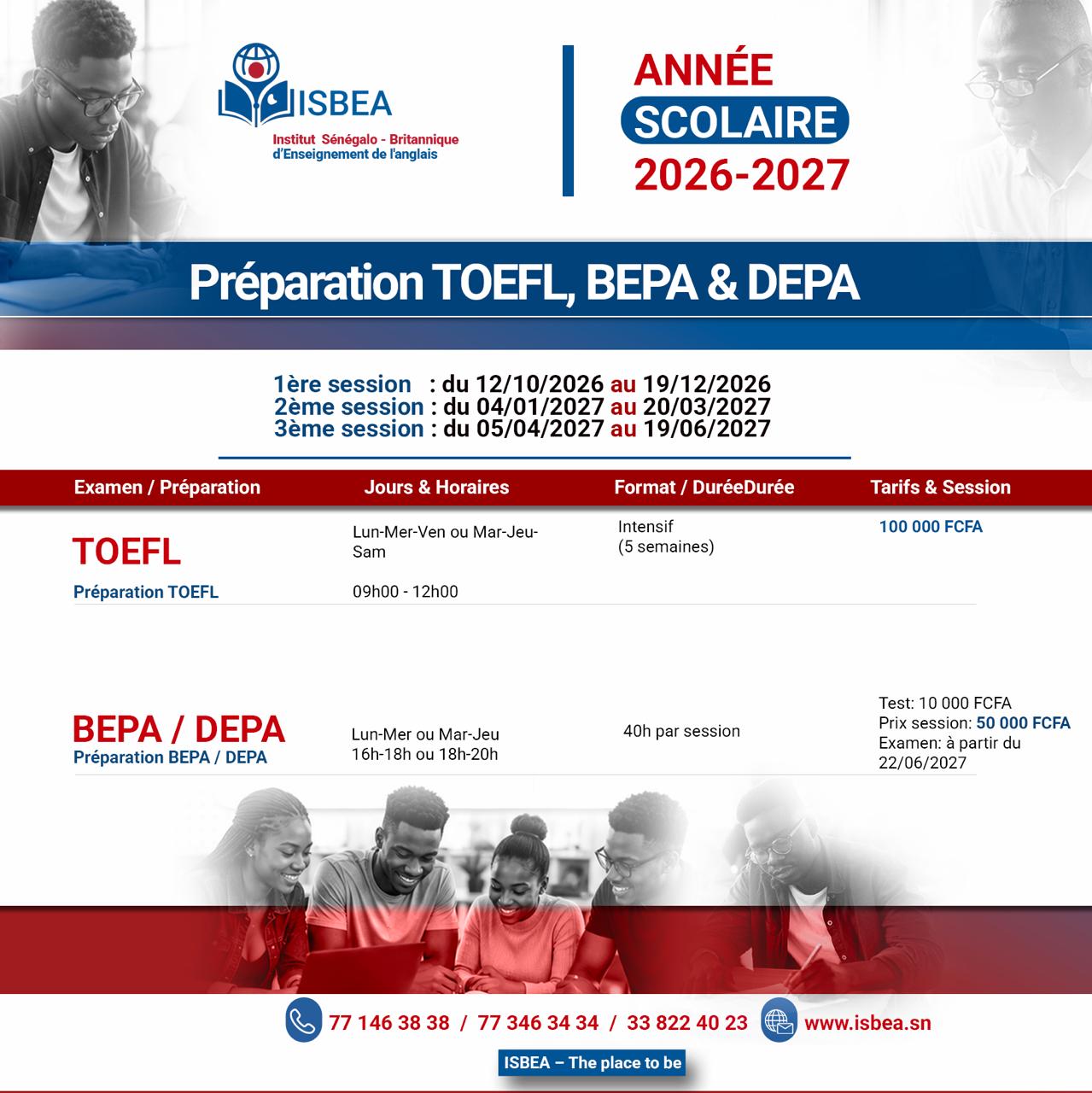Préparation TOEFL, BEPA & DEPA